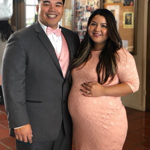 Blush Pink Lace Maternity dress